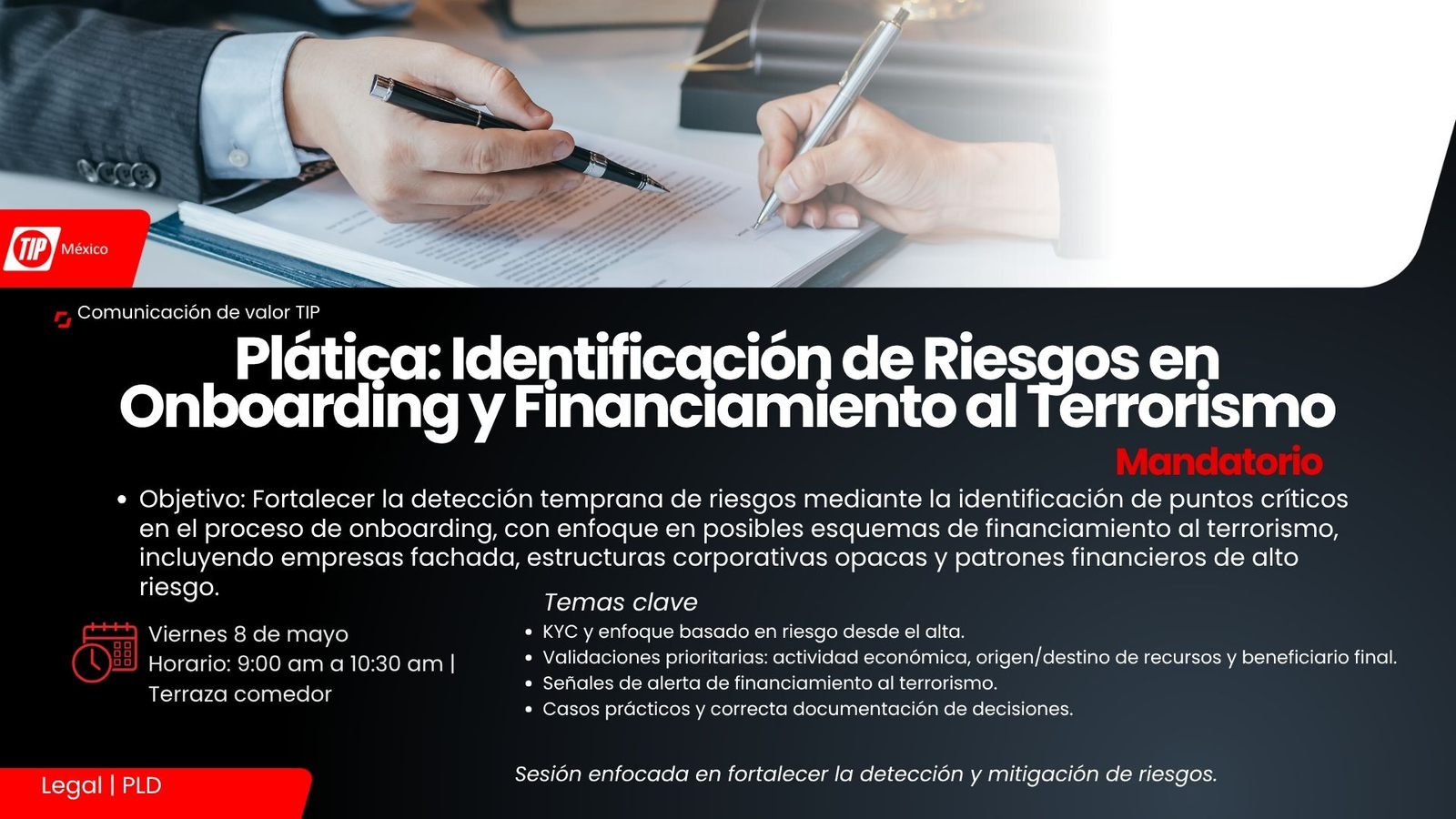 Capacitación en Materia de Prevención de Lavado de Dinero y Financiamiento al Terrorismo